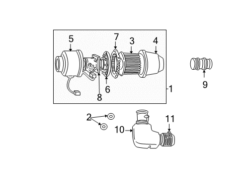 1999 Ford F-150 Air Intake Air Mass Sensor Diagram for XL3Z-12B579-ABRM