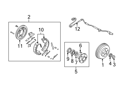 2002 Kia Sedona Anti-Lock Brakes Hydraulic Unit Assembly Diagram for 0K56T437A0