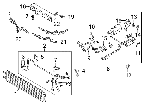 2021 Ford Police Interceptor Utility Oil Cooler Auxiliary Cooler Diagram for L1MZ-7869-A