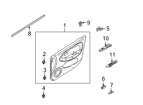 2005 Kia Rio Front Door Power Window Assist Switch Assembly Diagram for 93575FD000XO