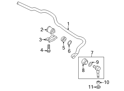 2001 Kia Optima Stabilizer Bar & Components - Front Bush-Rubber Diagram for 5484138000