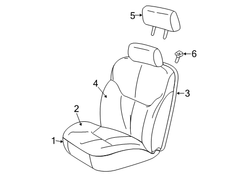 2006 Dodge Stratus Front Seat Components Front Seat Cushion Diagram for 1DA201DVAA