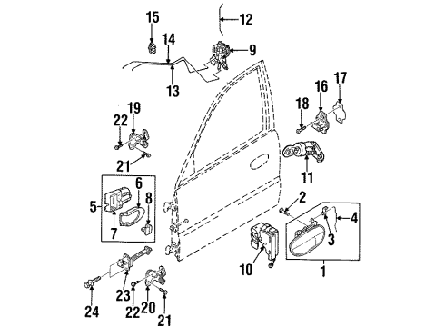 2002 Daewoo Leganza Front Door Door Check Bolt Diagram for 94500400