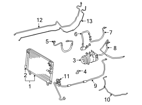 2004 Lexus LS430 Condenser, Compressor & Lines, Rear AC Lines Tube Sub-Assy, Liquid, A Diagram for 88710-50671