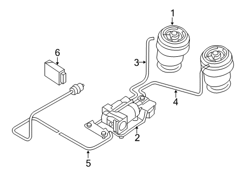2016 BMW X6 Ride Control - Rear Pipe, Rear Left Air Spring Diagram for 37206850557