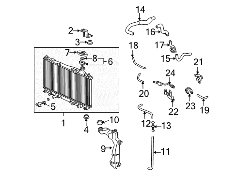 2004 Honda Civic Radiator & Components Hose Assy. B, Reserve Tank Diagram for 19104-PZA-000