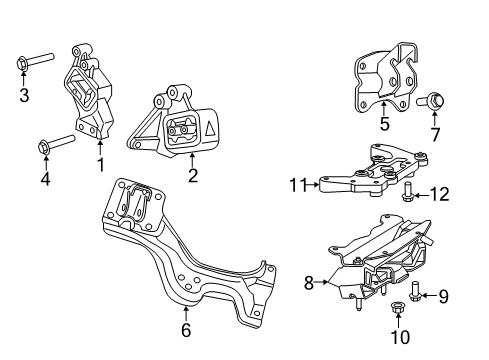 2019 Ram 1500 Classic Engine & Trans Mounting Bracket-Transmission Mount Diagram for 68160949AB