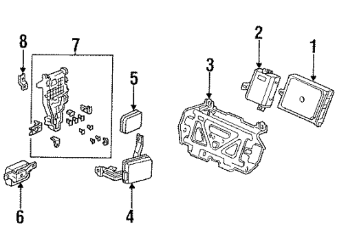 1997 Honda Accord Powertrain Control Control Unit, AT Diagram for 28100-P0G-013