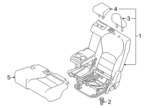 2020 Infiniti QX50 Rear Seat Components Cushion Assy-Rear Seat, LH Diagram for 88350-5NB2B