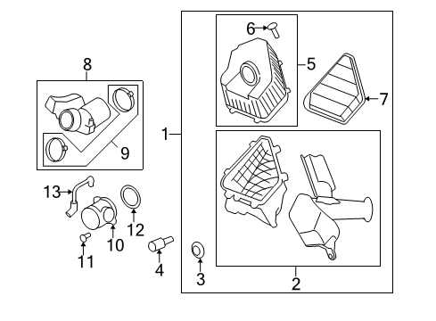 2011 Buick Enclave Powertrain Control PCV Tube Diagram for 12630279