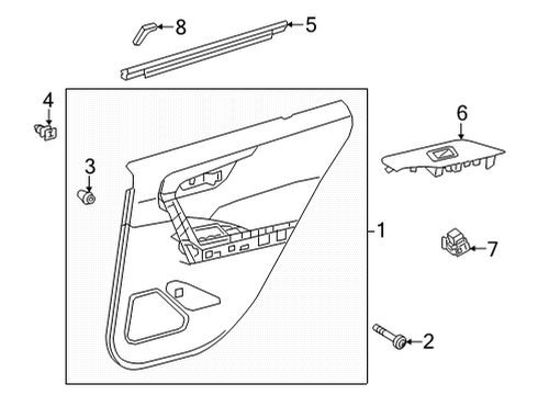 2022 Toyota Corolla Cross Interior Trim - Rear Door Belt Weatherstrip Diagram for 68173-0A050