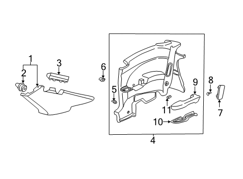 2005 Honda Civic Interior Trim - Quarter Panels Holder, RR. Side Shelf *NH167L* (GRAPHITE BLACK) Diagram for 83739-S5T-A01ZA