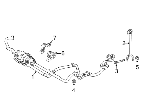 2021 Lexus LS500 Stabilizer Bar & Components - Rear BUSH, STABILIZER, RR Diagram for 48818-50051