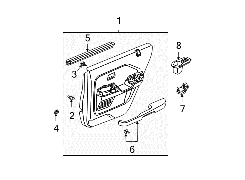 2004 Honda Pilot Rear Door Weatherstrip, L. RR. Door (Inner) Diagram for 72875-S9V-A00
