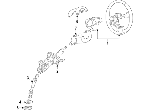 2019 Chevrolet Cruze Steering Column & Wheel, Steering Gear & Linkage Steering Column Diagram for 39133888