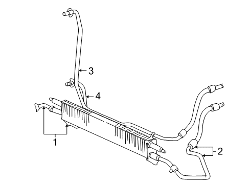 2004 Mercury Monterey Trans Oil Cooler Transmission Cooler Diagram for 4F2Z-3F749-AB