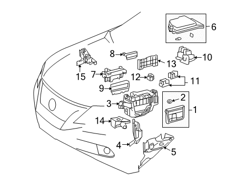 2010 Lexus RX450h Electrical Components Block Assembly, Relay Diagram for 82660-48010