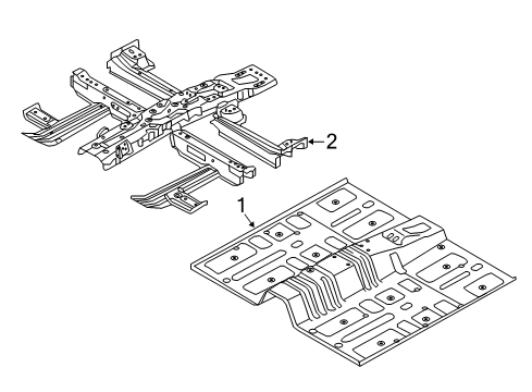 2017 Kia Optima Pillars, Rocker & Floor - Floor & Rails Reinforcement Assembly-C Diagram for 65130D5000
