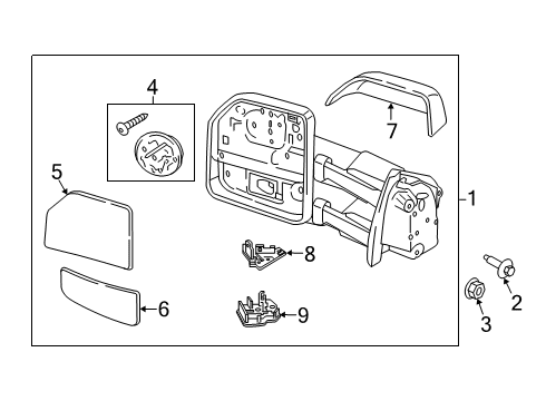 2015 Ford F-150 Outside Mirrors Mirror Diagram for FL3Z-17682-AB