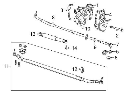 2021 Ram 2500 Steering Column & Wheel, Steering Gear & Linkage, Shroud, Switches & Levers Tube Retaining Diagram for 68383350AA