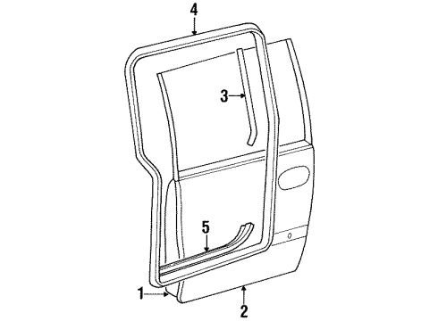 1997 Chrysler Town & Country Side Loading Door - Door & Components WEATHERSTRIP-Sliding Door Secondary Diagram for 4717316