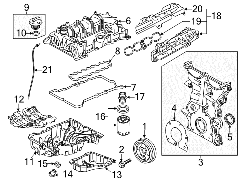 2019 Chevrolet Malibu Filters Front Cover Diagram for 12688813