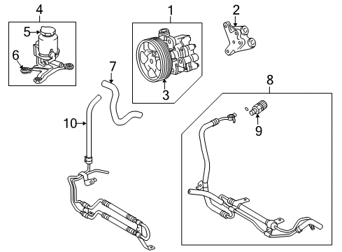 2008 Toyota Sequoia P/S Pump & Hoses, Steering Gear & Linkage Hose & Tube Assembly Diagram for 44410-0C131
