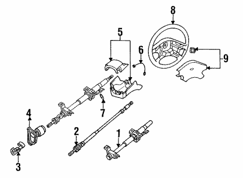 1993 Infiniti G20 Steering Column & Wheel Switch Assembly Combination Diagram for 25560-62J00