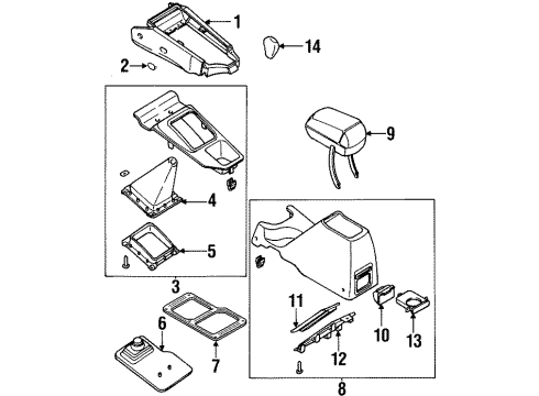 2000 Kia Sportage Gear Shift Control Panel Assembly-Boot Diagram for 0K08H64330B