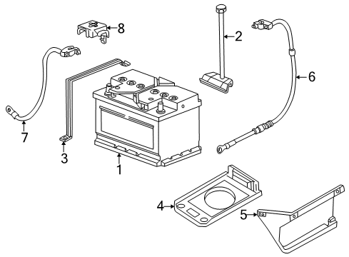 2001 BMW Z3 Battery Negative Battery Cable Diagram for 61122695520
