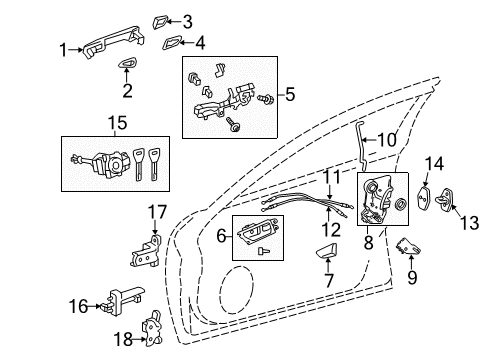 2021 Lexus IS350 Front Door Handle Assembly, Door, I Diagram for 69280-53090-C0