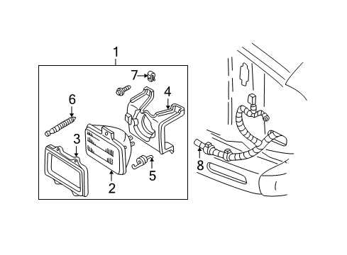 1997 Chevrolet S10 Headlamps Headlight Capsule Diagram for 16524810