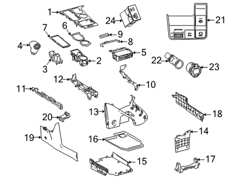 2021 Toyota Sienna Center Console Upper Bracket Diagram for 55396-08010