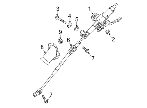 2018 Kia Stinger Steering Column & Wheel, Steering Gear & Linkage Joint Assembly-Steering Diagram for 56400J5000