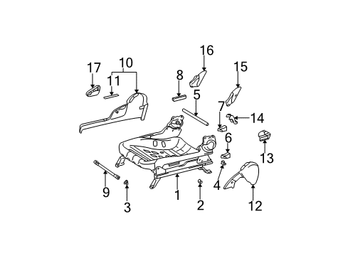 2002 Toyota Camry Tracks & Components Shield, Front Seat Cushion Diagram for 71811-AA070-B0
