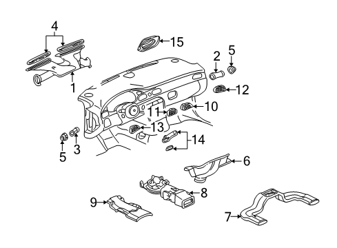 1998 Cadillac Seville Ducts Blower Asm-Auxiliary Diagram for 25730129
