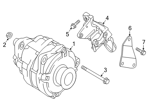 2021 Nissan Titan Alternator Bracket-Alternator Diagram for 11710-EZ30A