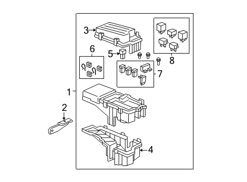 2011 Honda Ridgeline Electrical Components Fuse B, Multi Block (60A/50A) Diagram for 38232-SMG-E11