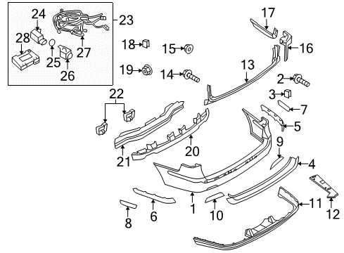 2006 Saab 9-3 Parking Aid Side Bracket Nut Diagram for 90506890