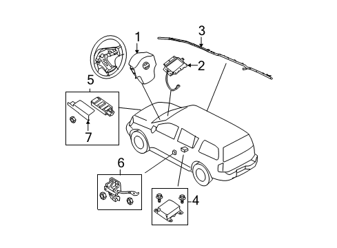 2015 Nissan Titan Air Bag Components Sensor-Air Bag Front Center Diagram for 98581-9FF8A