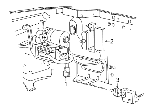 2005 Ford Ranger ABS Components ABS Control Unit Bracket Diagram for 4L5Z-2C304-AA