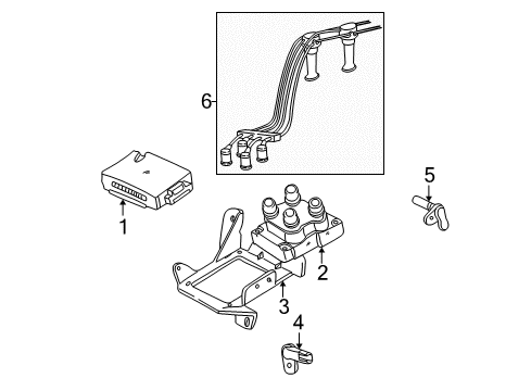 2003 Ford Focus Ignition System Cable Set Diagram for YU2Z-12259-AA