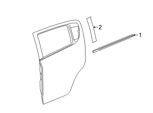 2014 Chevrolet Spark Exterior Trim - Rear Door Belt Weatherstrip Diagram for 95228889