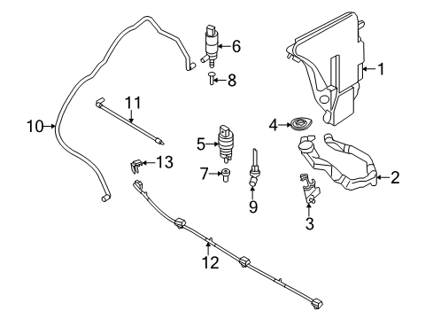 2012 BMW M6 Headlamp Washers/Wipers High Pressure Nozzle, Left Diagram for 61677246087
