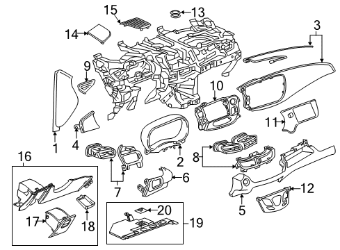 2017 Buick Envision Cluster & Switches, Instrument Panel Cluster Bezel Diagram for 84051762