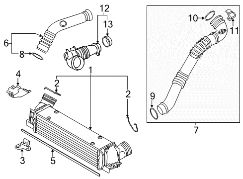 2015 BMW X1 Intercooler Charge-Air Cooler Diagram for 17517624146