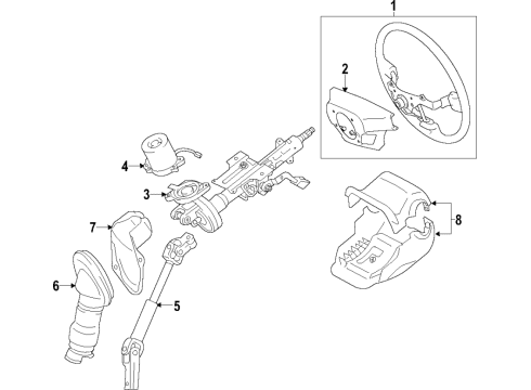 2019 Toyota Prius Steering Column & Wheel, Steering Gear & Linkage Steering Wheel Diagram for 45100-47230-C0