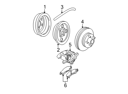 2000 Chevrolet S10 Brake Components Backing Plate Diagram for 18046187