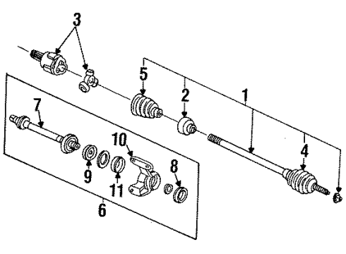 1996 Honda Accord Drive Axles - Front Joint, Inboard Diagram for 44310-SM4-980