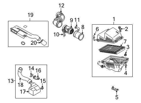 2004 Kia Spectra Filters Hose-Air Int Diagram for 0K2A513222